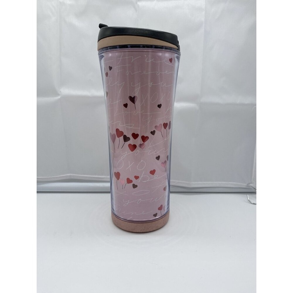 Valentines Day 2009 Pink Red Hearts Starbucks 16oz Travel Coffee Tumbler - Picture 11 of 16